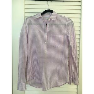 Lilac stripe linen button Down